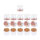 Cumpara ieftin Set 16 protectii anti derapante pentru picioare mobilier, 33 x 35 x 40 mm, pasla, maro, transparent