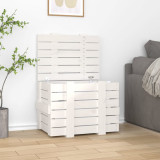Cutie de depozitare, alb, 58x40,5x42 cm, lemn masiv de pin GartenMobel Dekor, vidaXL