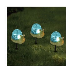 Set 4 Lampi Solare cu Melc Mini, 15.5 cm, lumina alba rece