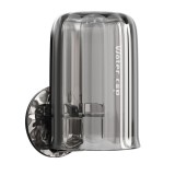 Suport multifunctional 2 in 1, pahar si suport pentru periuta de dinti, flippy, plastic, dimensiune: 10.4 x 7.3 x 7.3 cm, gri