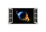 Cumpara ieftin Autocolant decorativ, Fereastra, Planete, Multicolor, 83 cm, 122ST, Oem
