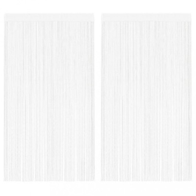 vidaXL Draperii cu franjuri, 2 buc., 140 x 250 cm, alb 132399 foto