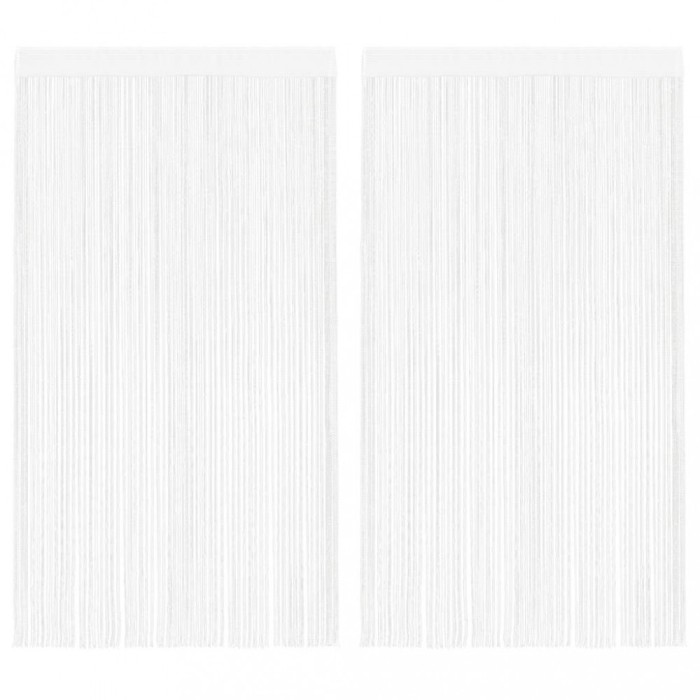 vidaXL Draperii cu franjuri, 2 buc., 140 x 250 cm, alb 132399