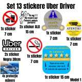 Cumpara ieftin Set 13 Stickere UBER Driver , Protectie Manere Stickere Informative pentru soferi Ride Sharing