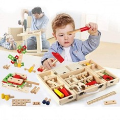 Jucarie Educativa OEM Trusa de scule din lemn cu accesorii foto