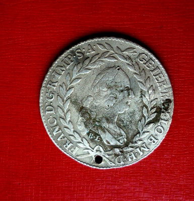 Moneda medievala 20 KREUZERI 1765 foto