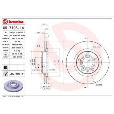 Set discuri frana Audi A4 B5 (8d2), A4 B5 Avant (8d5), A4 B6 (8e2), A4 B6 Avant (8e5), A4 B7 (8ec), A4 B7 Avant (8ed), A8 D2 (4d2; Seat Exeo (3r2), E foto