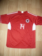 Tricou al Echipei Fotbal a Nationalei Albaniei ,Jucator Xhaka ,nr.14, Masura M foto
