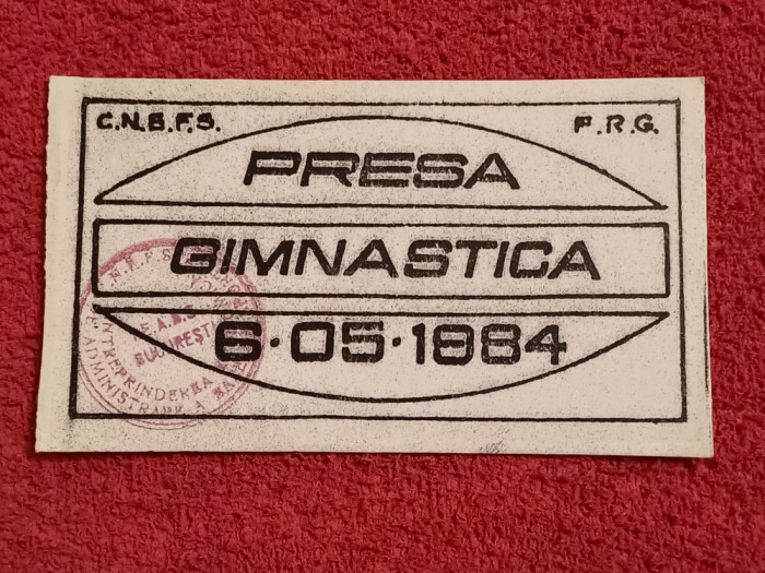 Acreditare de presa-Gala de retragere a gimnastei NADIA COMANECI (06.05.1984)