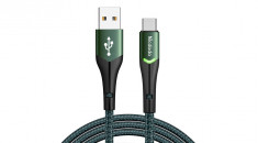 Mcdodo Magnificence CA-7960 Cablu USB la USB-C LED, 1m (verde) foto