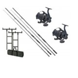 Kit 2 Lansete Dam Hypron Carp 3.60m 3.00lbs Plus 2 Mulinete Dam Quick Zcast Fd Plus Rod Pod Dam Mad H Bar Plus Buzzer Bar