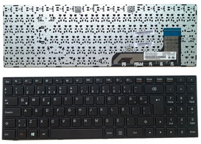Tastatura laptop noua Lenovo Ideapad 100-15IBY Black Frame Black US foto