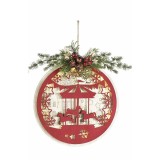 Decoratiune Craciun lemn cu leduri II 28 cm
