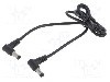 Cablu alimentare DC, DC 5,5/2,1 mufa x2, negru, 0,8m, POS - POSDC-T-PPL21-0.8