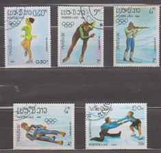 A12 S5 2 - Timbre foarte vechi - Laos - sporturi de iarna