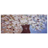 Cumpara ieftin Set tablouri din panza, vas cu flori, multicolor, 150 x 60 cm