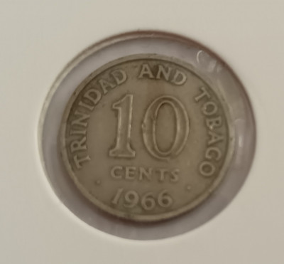 Moneda 10 cents Trinidad and Tobago 1966 foto