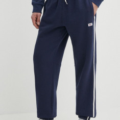 Reebok pantaloni de trening Court Sport culoarea albastru marin, neted, 100075479