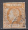 ROMANIA 1871 LP 31 REGELE CAROL I CU BARBA 10 BANI PORTOCALIU STAMPILAT