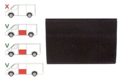 Panou reparatie lateral Ford TRANSIT (V184/5), 05.00-04.06, TRANSIT/TOURNEO (V347/8), 05.06-04.13 ,Partea Stanga, Lateral, lungime 1440 mm,970 mm ,in foto