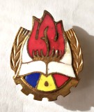 INSIGNA ORGANIZATIEI PIONIERILOR 1966 1989 PLATA PIONIER EMAIL CALD PIONIERI ( CITITI DESCRIEREA )