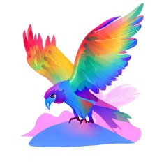 Sticker decorativ, Papagal, Multicolor, 70 cm, 10401ST foto