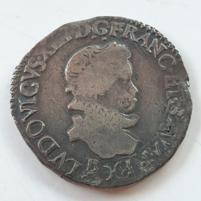 Franța 1/2 francs / franc 1612 / B argint Ludovic Xlll tip-1 ( tiraj 7982) R-2 foto
