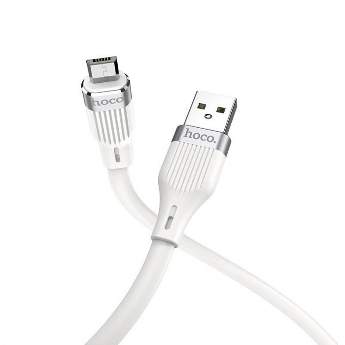 Cablu Date Hoco U72 USB to MicroUSB 1.2m Alb