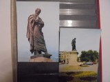 CONSTANTA - 2 VEDERI CU STATUIA LUI OVIDIU ( autor ETTORE FERRARI ) DE APROAPE SI CU PARTE DIN PIATA - NECIRCULATE -