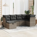Cumpara ieftin Gossi set mobilier gradina cu perne, 6 piese, gri, poliratan