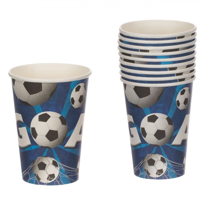 Set Pahare Carton Fotbal, 270ml, 10 Bucăți