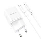 Cumpara ieftin Incarcator Retea Cu Cablu USB-C Borofone BN7, 20W, 3A, 1 x USB-A - 1 x USB-C, Alb