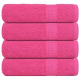 vidaXL Prosoape de m&acirc;nă 4 buc roz 50x100 cm 360 g/m&sup2; 100% bumbac