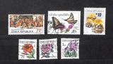 Lot 6 Timbre Vechi Cehia - Flora Flori Cactus, Fluturi, Craciun -A444