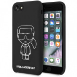 Husa TPU Karl Lagerfeld Iconik pentru Apple iPhone 8 / Apple iPhone SE (2020), Neagra KLHCI8SILFLWBK