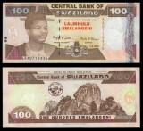 SWAZILAND █ bancnota █ 100 Emalangeni █ 2001 █ P-32 █ SERIA AA █ UNC █ necirculata