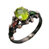 Inel bijuterie din argint 925 cu peridot, granat si crom-diopsid
