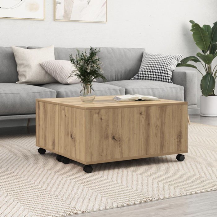 vidaXL Masă de cafea stejar artizanal 75 x 75 x 38 cm Lemn compozit