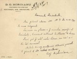 A4556N Dimitrie G Boroianu, notă olografă cu antetul său personal, 1930