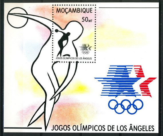 Mozambic 1983 - Sport,JO Los Angeles,bloc,neuzat,perfecta stare(z)