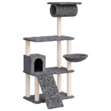Cumpara ieftin Ansamblu de pisici, stalpi din funie sisal, gri inchis, 131 cm