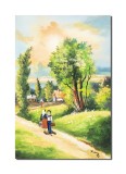 Cumpara ieftin Tablou pictat manual, Amintiti din copilarie, la zi de sarbatoare, 60x40cm ulei pe panza Constantin Feraru