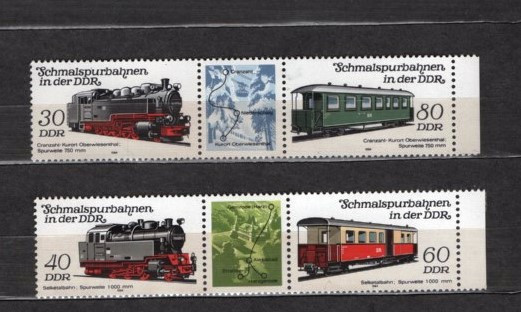 GERMANIA (DDR) 1984 - LOCOMOTIVE. STRAIFURI NESTAMPILATE, SA23