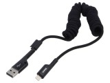 Cablu spiralat USB 2.0 Apple Lightning 1m