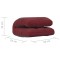 Scaun de podea pliabil, rosu vin, material textil - 9