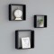 Rafturi de perete cub, 3 buc., negru, MDF