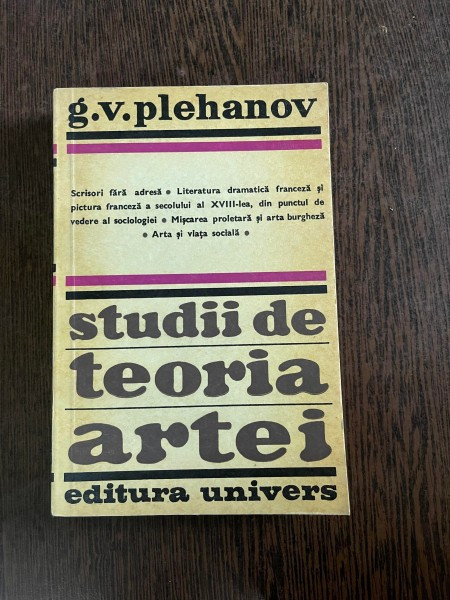 G. V. Plehanov - Studii de teoria artei