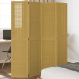 vidaXL Paravan de cameră cu 4 panouri, maro, lemn masiv paulownia 358818