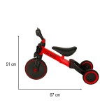 Tricicleta Copii Trike Fix Mini 3&icirc;n1 cu Pedale, Rosu