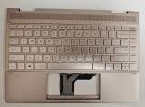 Carcasa superioara cu tastatura palmrest Laptop, HP, Spectre X360 13-AE, 13T-AE, TPN-Q199, L07275-001, L07275-B31, KEQ4AX33TATP30, iluminata, auriu ro